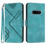 For Nothing Phone 3a Line Pattern Skin Feel Leather Phone Case(Light Blue)