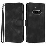 For Nothing Phone 3a Line Pattern Skin Feel Leather Phone Case(Black)