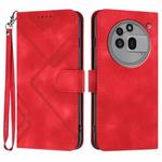 For Nothing Phone 3a Pro Line Pattern Skin Feel Leather Phone Case(Red)