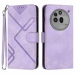 For Nothing Phone 3a Pro Line Pattern Skin Feel Leather Phone Case(Light Purple)