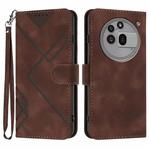 For Nothing Phone 3a Pro Line Pattern Skin Feel Leather Phone Case(Coffee)