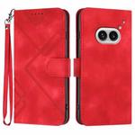 For Nothing Phone 2a Line Pattern Skin Feel Leather Phone Case(Red)