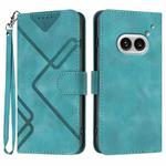 For Nothing Phone 2a Line Pattern Skin Feel Leather Phone Case(Light Blue)