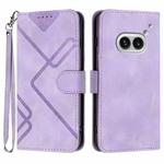 For Nothing Phone 2a Line Pattern Skin Feel Leather Phone Case(Light Purple)