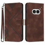 For Nothing Phone 2a Line Pattern Skin Feel Leather Phone Case(Coffee)