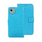 For Sharp Aquos wish4 idewei Crazy Horse Texture Leather Phone Case(Sky Blue)