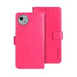 For Sharp Aquos wish4 idewei Crazy Horse Texture Leather Phone Case(Rose Red)