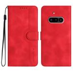 For Nothing Phone 3a Heart Pattern Skin Feel Leather Phone Case(Red)