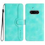 For Nothing Phone 3a Heart Pattern Skin Feel Leather Phone Case(Light Blue)