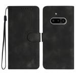 For Nothing Phone 3a Heart Pattern Skin Feel Leather Phone Case(Black)