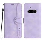 For Nothing Phone 3a Heart Pattern Skin Feel Leather Phone Case(Purple)