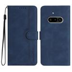For Nothing Phone 3a Heart Pattern Skin Feel Leather Phone Case(Royal Blue)