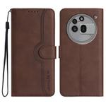 For Nothing Phone 3a Pro Heart Pattern Skin Feel Leather Phone Case(Brown)