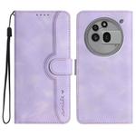 For Nothing Phone 3a Pro Heart Pattern Skin Feel Leather Phone Case(Purple)