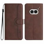 For Nothing Phone 2a Heart Pattern Skin Feel Leather Phone Case(Brown)