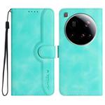For Xiaomi 15 Ultra Heart Pattern Skin Feel Leather Phone Case(Light Blue)