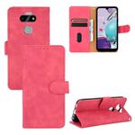For LG K31 / Aristo 5 Solid Color Skin Feel Magnetic Buckle Horizontal Flip Calf Texture PU Leather Case with Holder & Card Slots & Wallet(Rose Red)