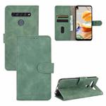 For LG K61 / Q61 Solid Color Skin Feel Magnetic Buckle Horizontal Flip Calf Texture PU Leather Case with Holder & Card Slots & Wallet(Green)
