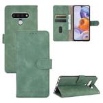 For LG Stylo 6 Solid Color Skin Feel Magnetic Buckle Horizontal Flip Calf Texture PU Leather Case with Holder & Card Slots & Wallet(Green)