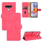 For LG Stylo 6 Solid Color Skin Feel Magnetic Buckle Horizontal Flip Calf Texture PU Leather Case with Holder & Card Slots & Wallet(Rose Red)