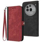 For Nothing Phone 3a Pro Side Buckle Double Fold Hand Strap Leather Phone Case(Red)