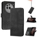 For Nothing Phone 3a Pro Cubic Skin Feel Flip Leather Phone Case(Black)