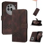 For Nothing Phone 3a Pro Cubic Skin Feel Flip Leather Phone Case(Brown)
