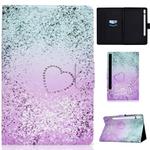 For Samsung Galaxy Tab S8 / Galaxy Tab S7 T870 Electric Pressed Colored Drawing Horizontal Flip Leather Case with Holder & Card Slots & Sleep / Wake-up function(Love Quicksand)