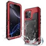 For iPhone 16 Pro Four-proof Metal Hybrid Silicone Phone Case(Red)