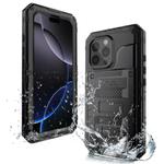 For iPhone 16 Pro Four-proof Metal Hybrid Silicone Phone Case(Black)