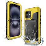 For iPhone 16 Plus Four-proof Metal Hybrid Silicone Phone Case(Yellow)