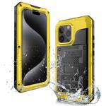 For iPhone 15 Pro Four-proof Metal Hybrid Silicone Phone Case(Yellow)