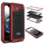 For iPhone 16e Four-proof Metal Hybrid Silicone Phone Case(Red)