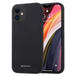 For iPhone 12 mini GOOSPERY SILICONE Solid Color Soft Liquid Silicone Shockproof Soft TPU Case(Black)