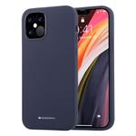 For iPhone 12 / 12 Pro GOOSPERY SILICONE Solid Color Soft Liquid Silicone Shockproof Soft TPU Case(Navy Blue)