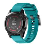 For Garmin QuickFit 26mm Kalebol Triangle Texture Silicone Watch Band(Blue Green)