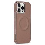 For iPhone 13 Pro Electroplating Soft Side Sticker Leather MagSafe Phone Case(Gold)