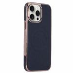 For iPhone 12 Pro Electroplating Soft Side Sticker Leather MagSafe Phone Case(Black)