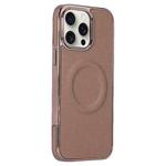 For iPhone 12 Pro Max Electroplating Soft Side Sticker Leather MagSafe Phone Case(Gold)