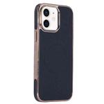 For iPhone 11 Electroplating Soft Side Sticker Leather MagSafe Phone Case(Black)