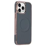 For iPhone 11 Pro Electroplating Soft Side Sticker Leather MagSafe Phone Case(Dark Green)