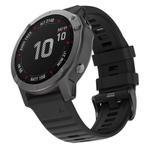 For Garmin QuickFit 22mm Kalebol Concave Texture Silicone Watch Band(Black)