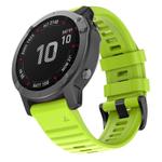 For Garmin QuickFit 22mm Kalebol Concave Texture Silicone Watch Band(Lemon Green)
