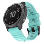 For Garmin QuickFit 22mm Kalebol Concave Texture Silicone Watch Band(Teal)