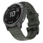 For Garmin QuickFit 26mm Kalebol Concave Texture Silicone Watch Band(Army Green)