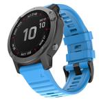 For Garmin QuickFit 26mm Kalebol Concave Texture Silicone Watch Band(Sky Blue)