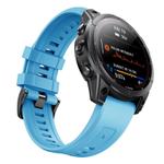 For Garmin QuickFit 20mm Kalebol Ladder Silicone Watch Band(Sky Blue)