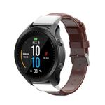 For Garmin QuickFit 22mm Kalebol Waxed Calfskin Leather Watch Band(Brown)