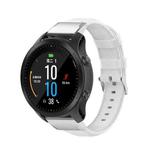 For Garmin QuickFit 26mm Kalebol Waxed Calfskin Leather Watch Band(White)