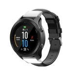 For Garmin QuickFit 26mm Kalebol Waxed Calfskin Leather Watch Band(Black)